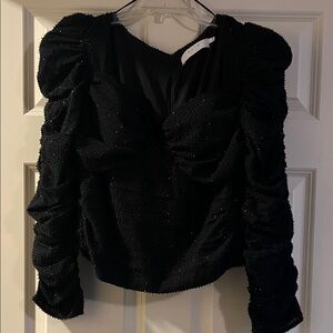 ASTR the Label ASOS Black Ruched Blouse